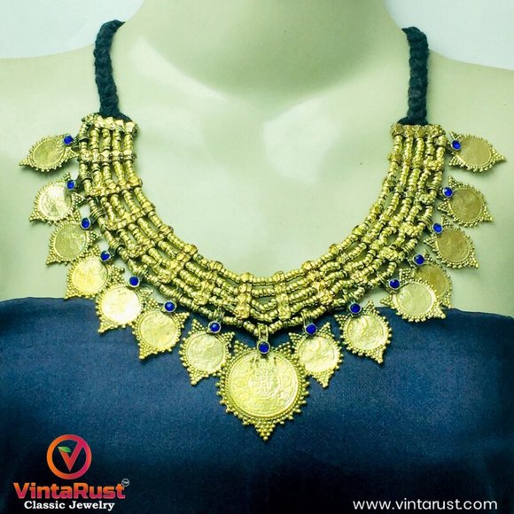 Afghan Tribal Coins Jewelry Set, Afghan Coins Jewelry, Antique Coins - Picture 2 of 6